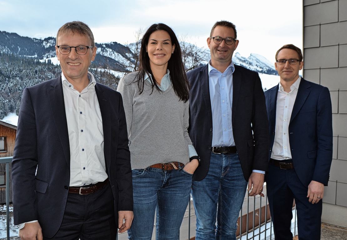 Stefan Müller, Landwirtschaftsdirektor AI, Muriel Kofler, St. Galler Bauernverband, Peter Nüesch, Kantonsrat, und Robert Huber, ETH (v.l.).