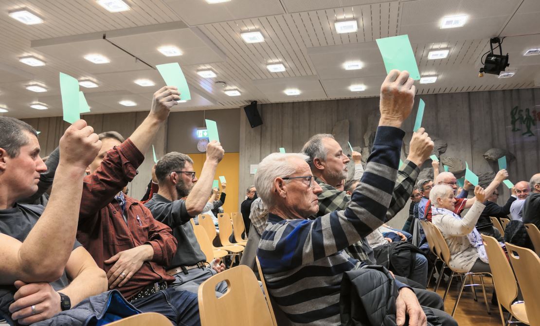 Die erste Abstimmung der Vereinsmitglieder.